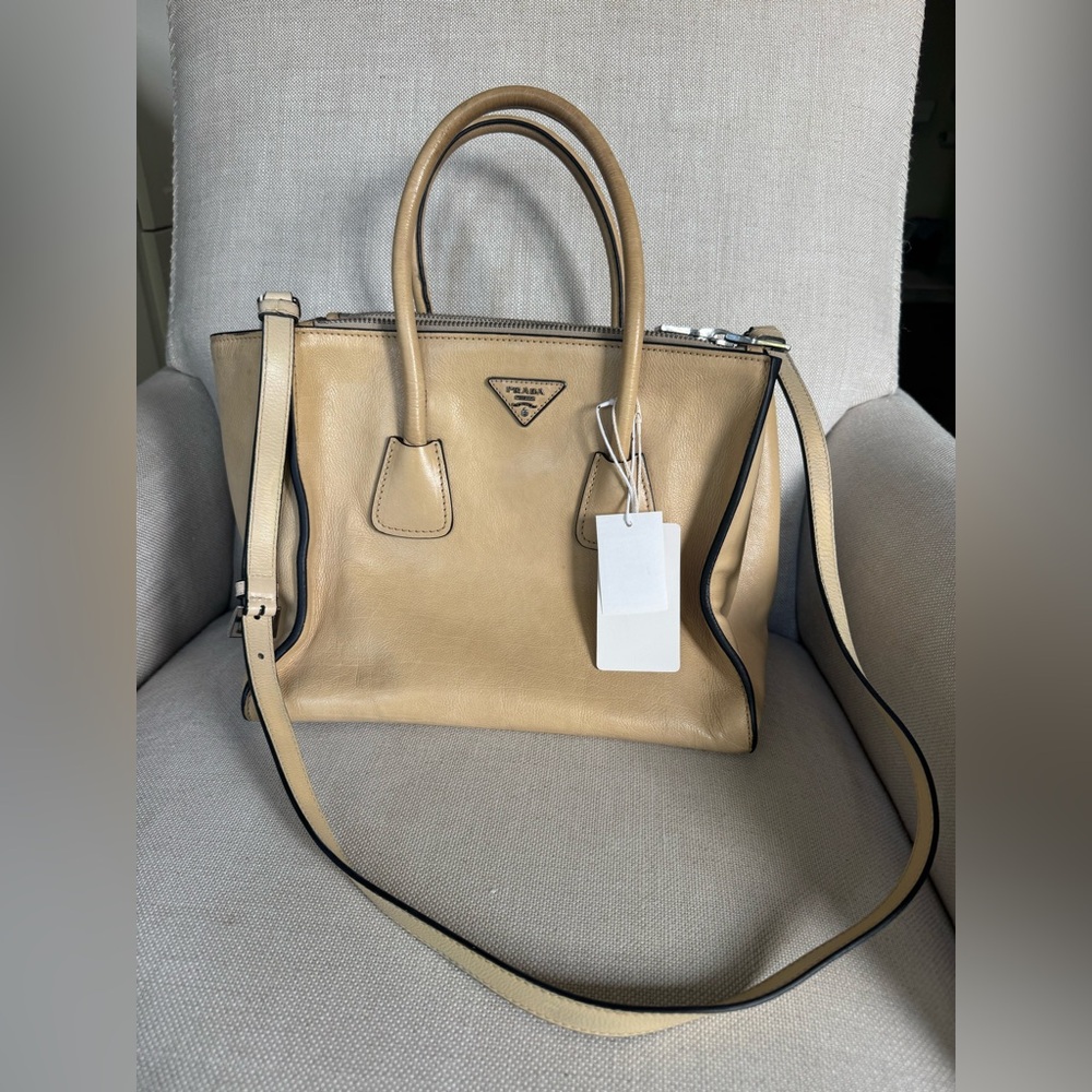 Prada Beige Leather Satchel